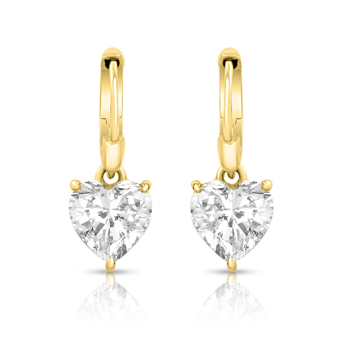 Heartfelt Radiance Gold Plated 925 Sterling Silver Earrings