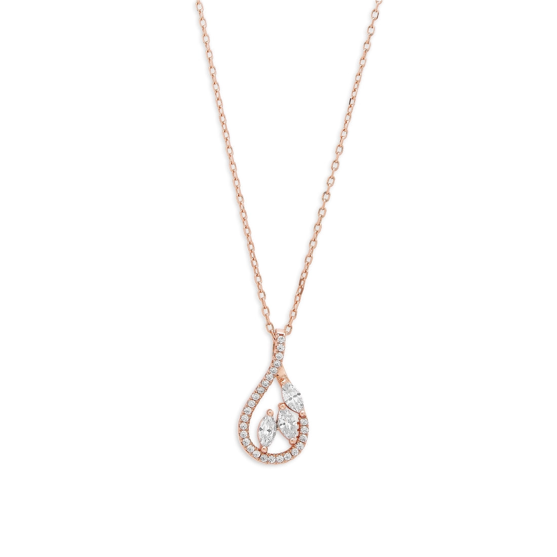 Radiant Fusion 925 Sterling Silver Rose Gold-Plated Abstract Necklace