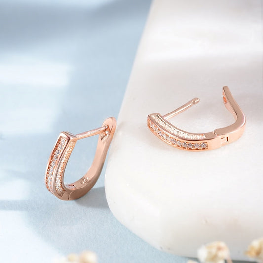 Bringing Chic Back Rose Gold Hoop 925 Silver Earrings