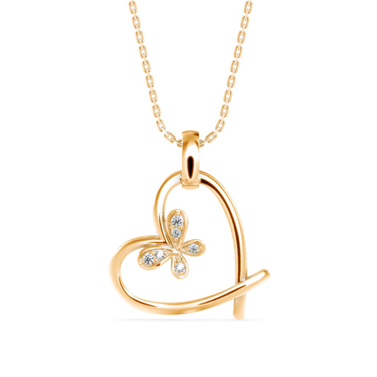 Heartfelt Flutter Lab-Grown Diamond Heart Pendant without Chain