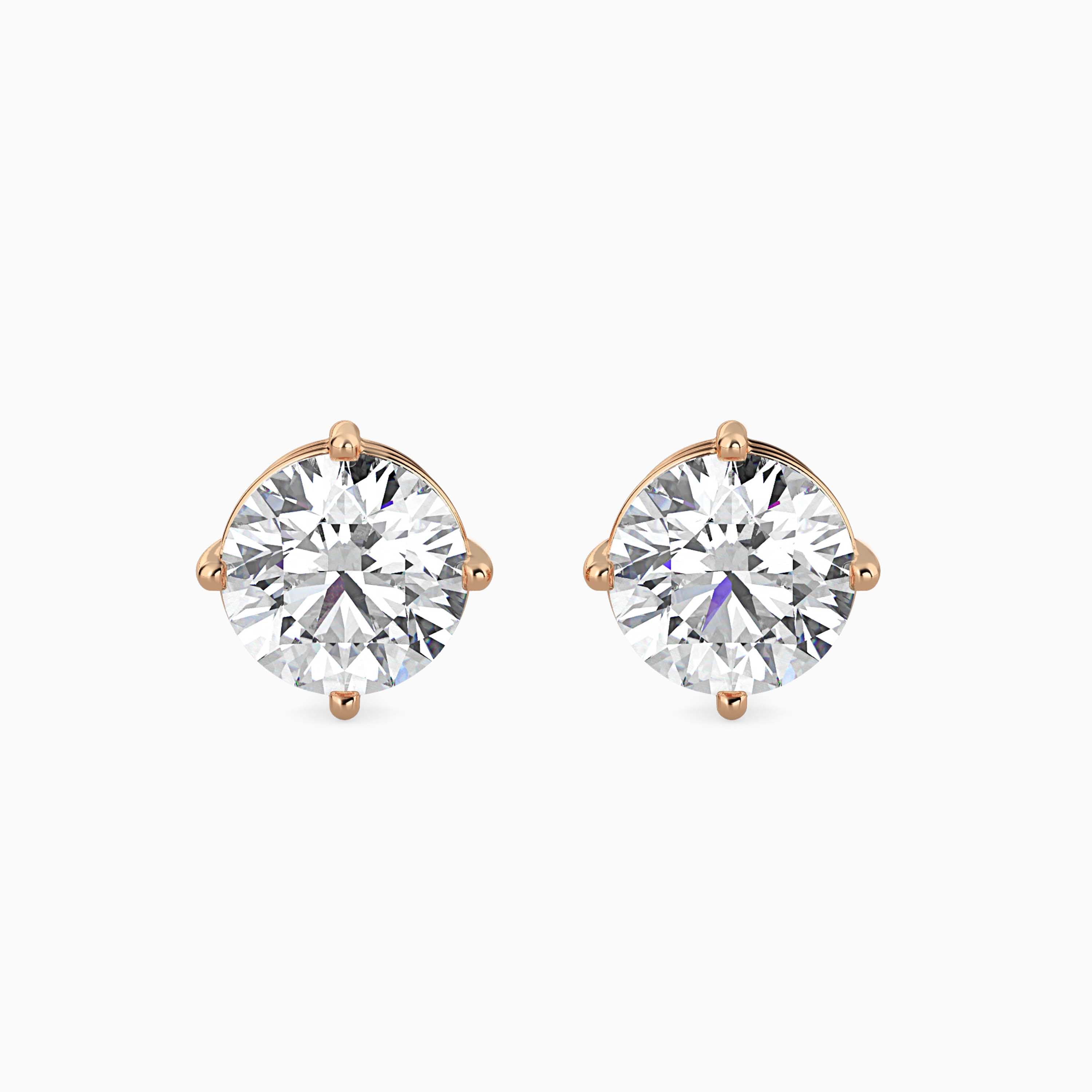 1 CT Classic Solitaire Gold Lab-Grown Diamond Earring