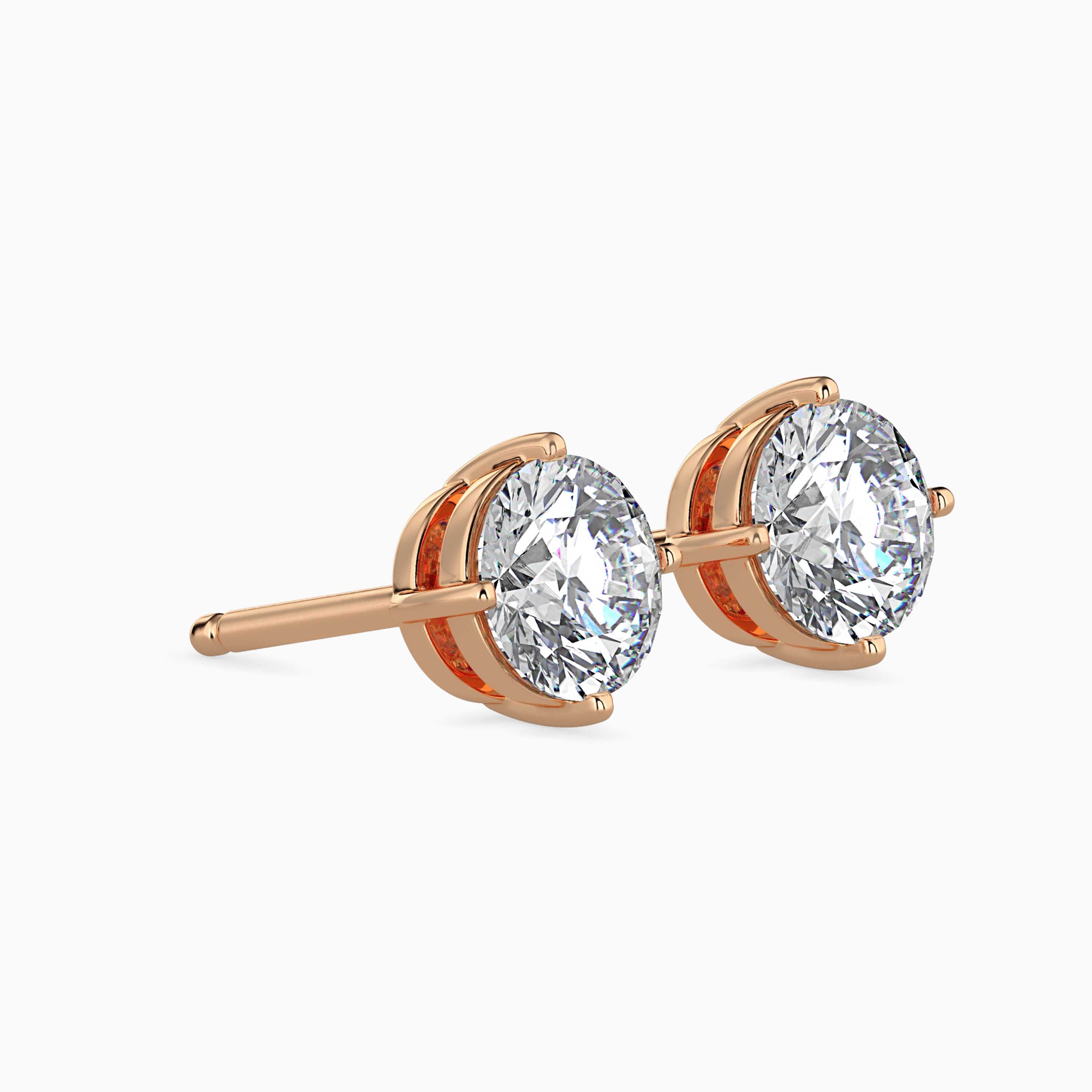 1 CT Classic Solitaire Gold Lab-Grown Diamond Earring