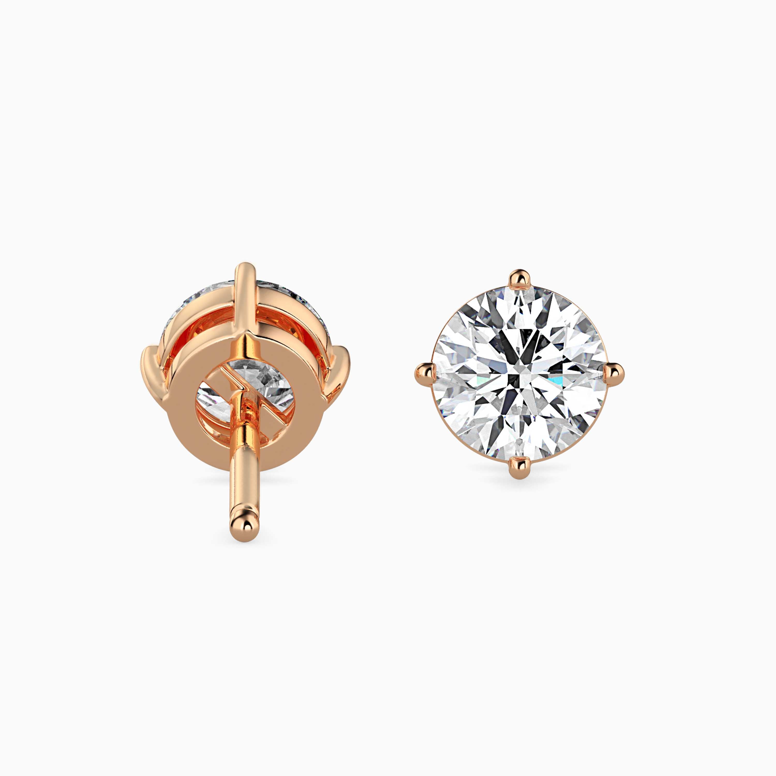 1 CT Classic Solitaire Gold Lab-Grown Diamond Earring