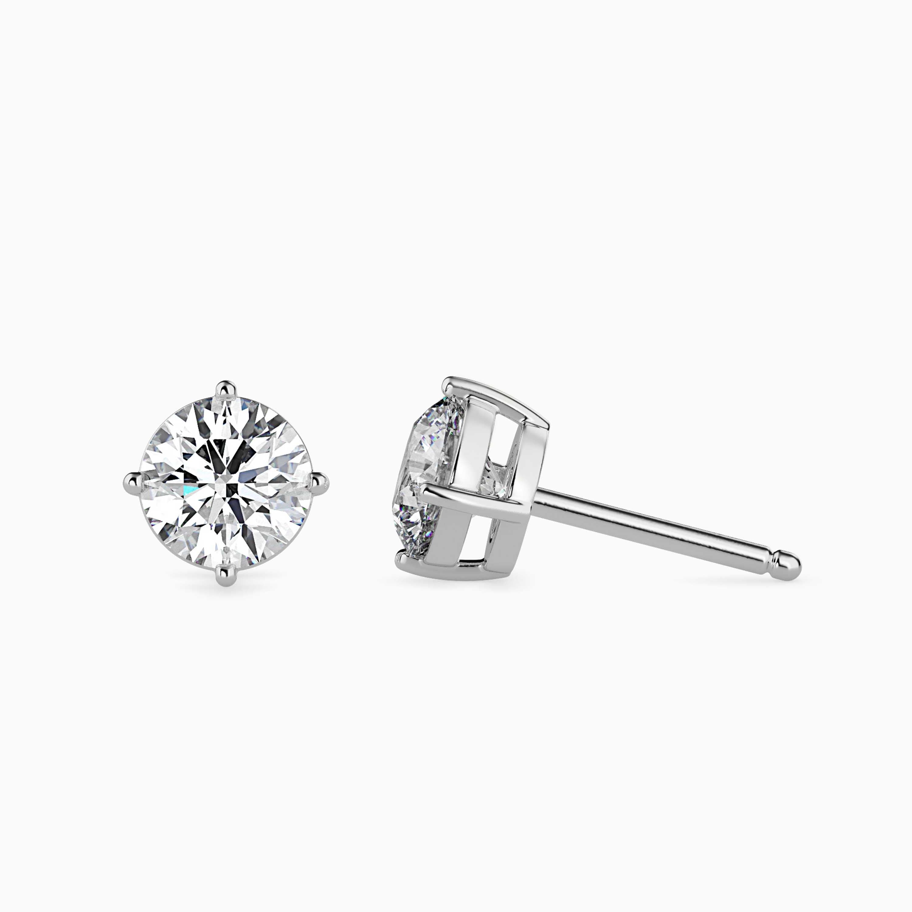 1 CT Classic Solitaire Gold Lab-Grown Diamond Earring