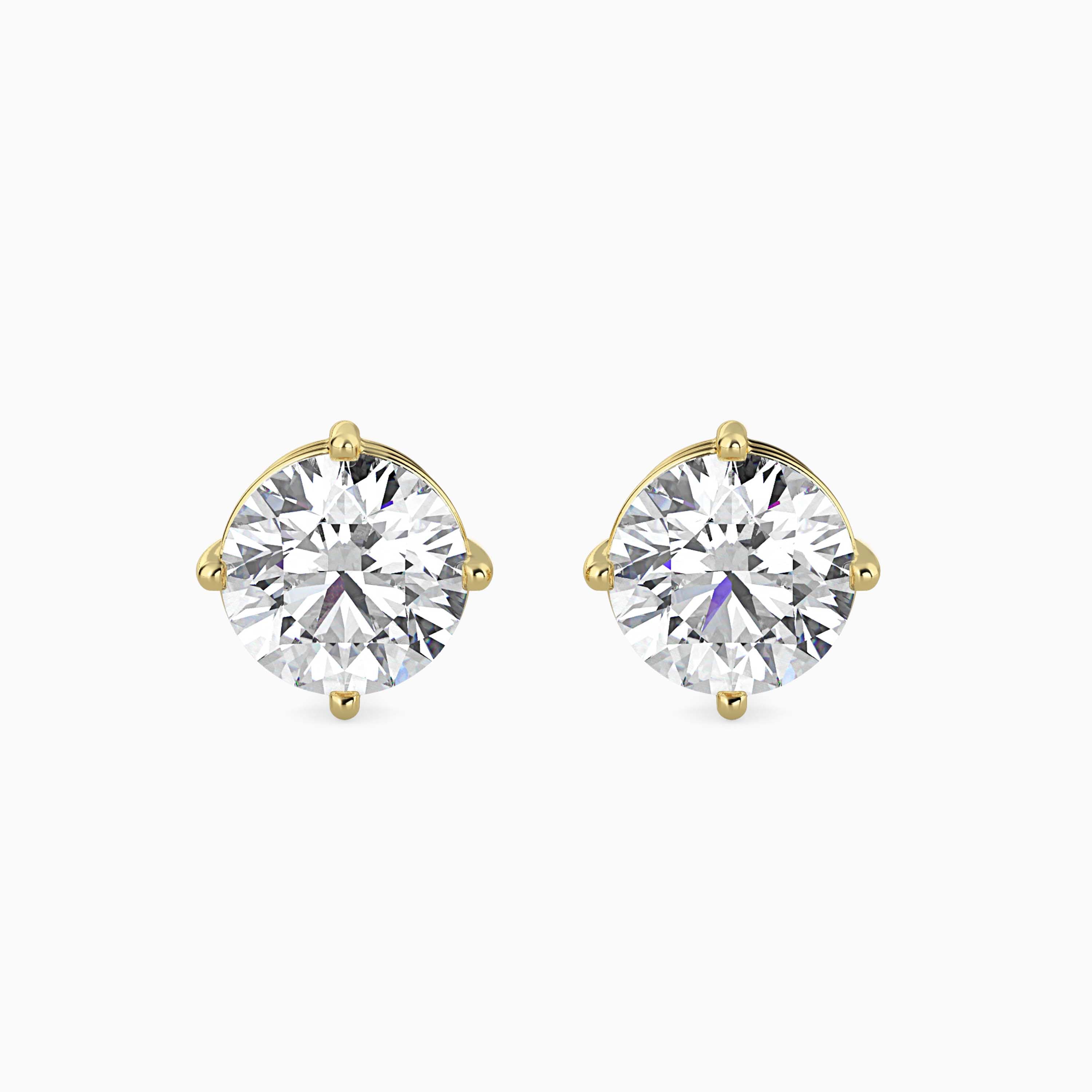 1 CT Classic Solitaire Gold Lab-Grown Diamond Earring