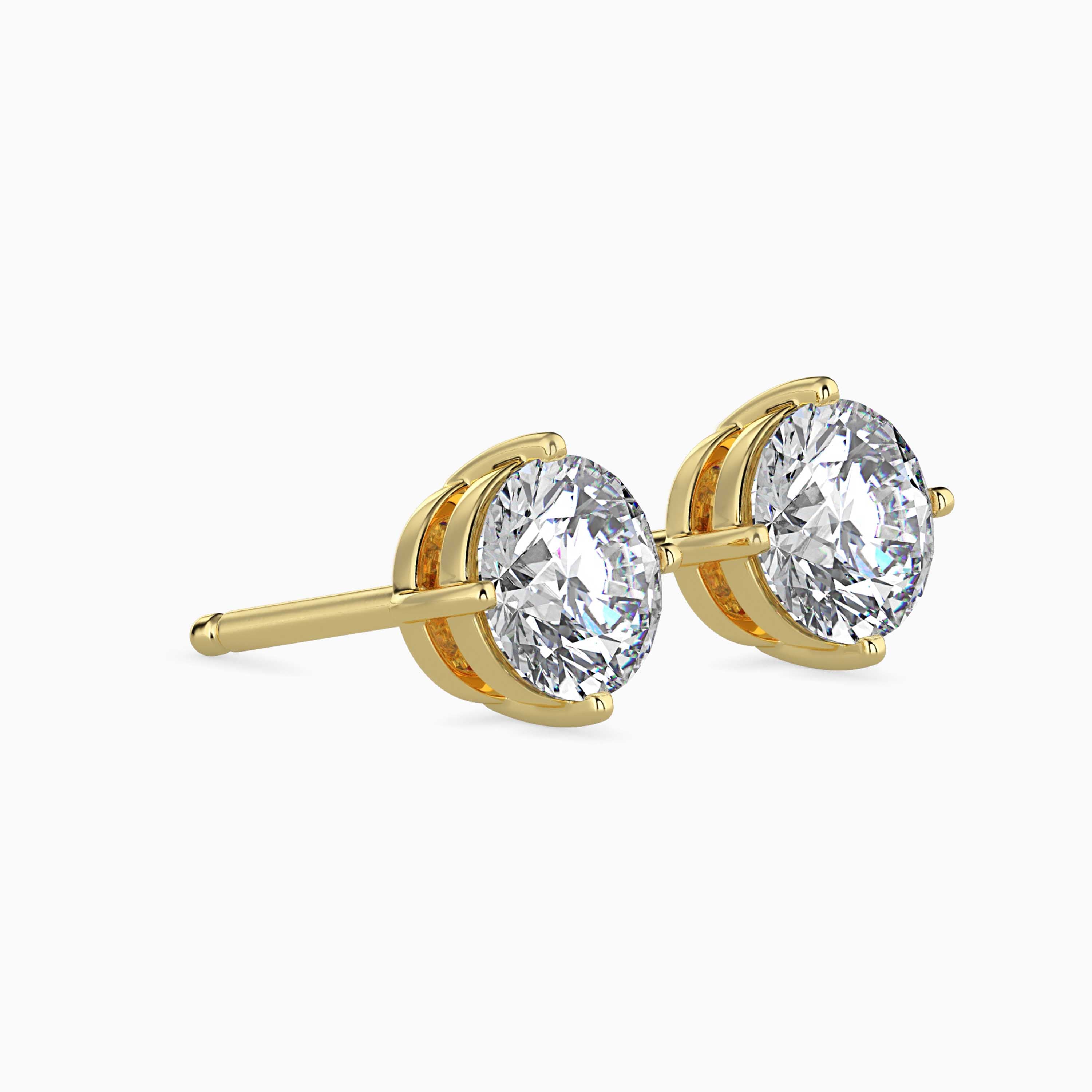 1 CT Classic Solitaire Gold Lab-Grown Diamond Earring