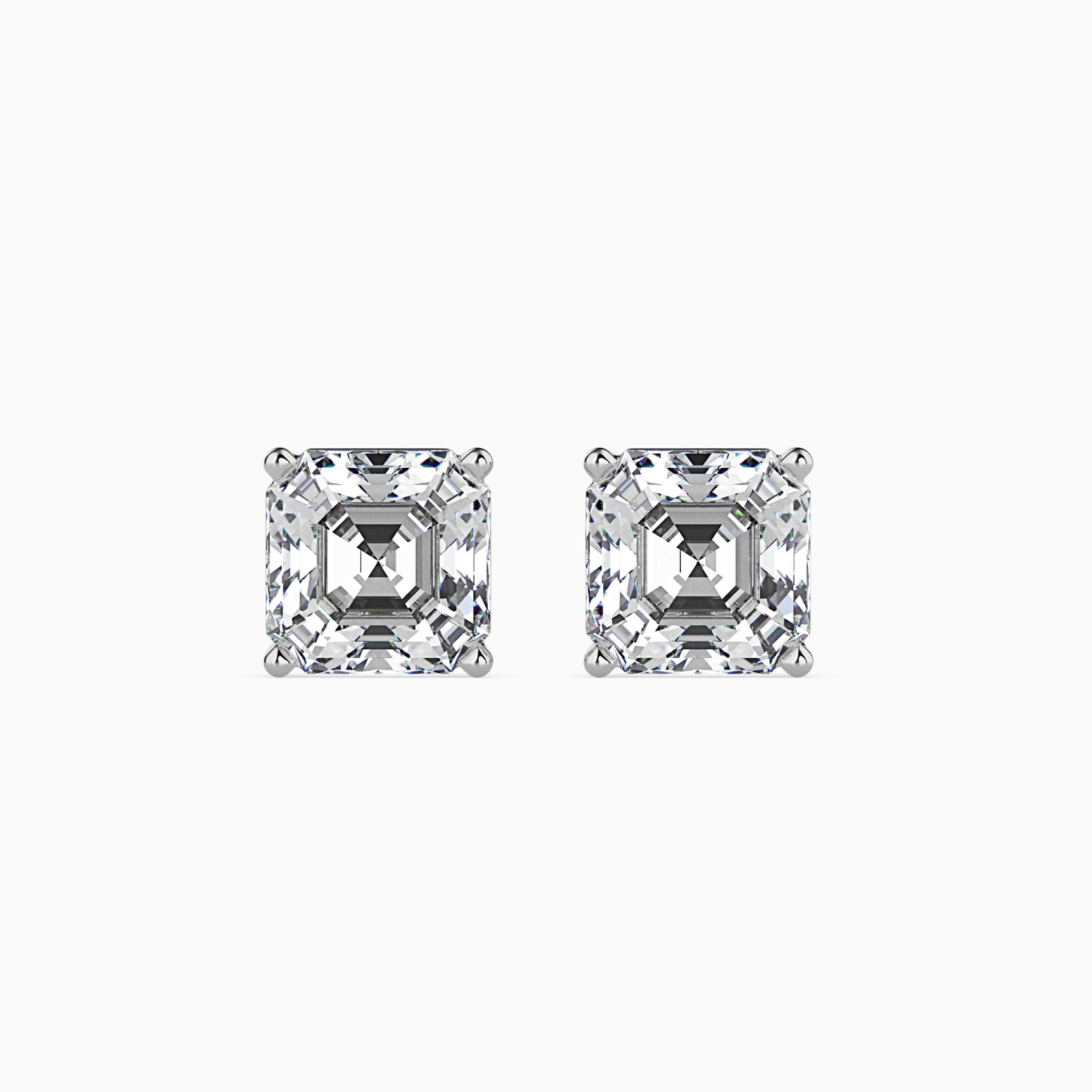 2 CT Square Solitaire Gold Earring with Lab-Grown Diamond