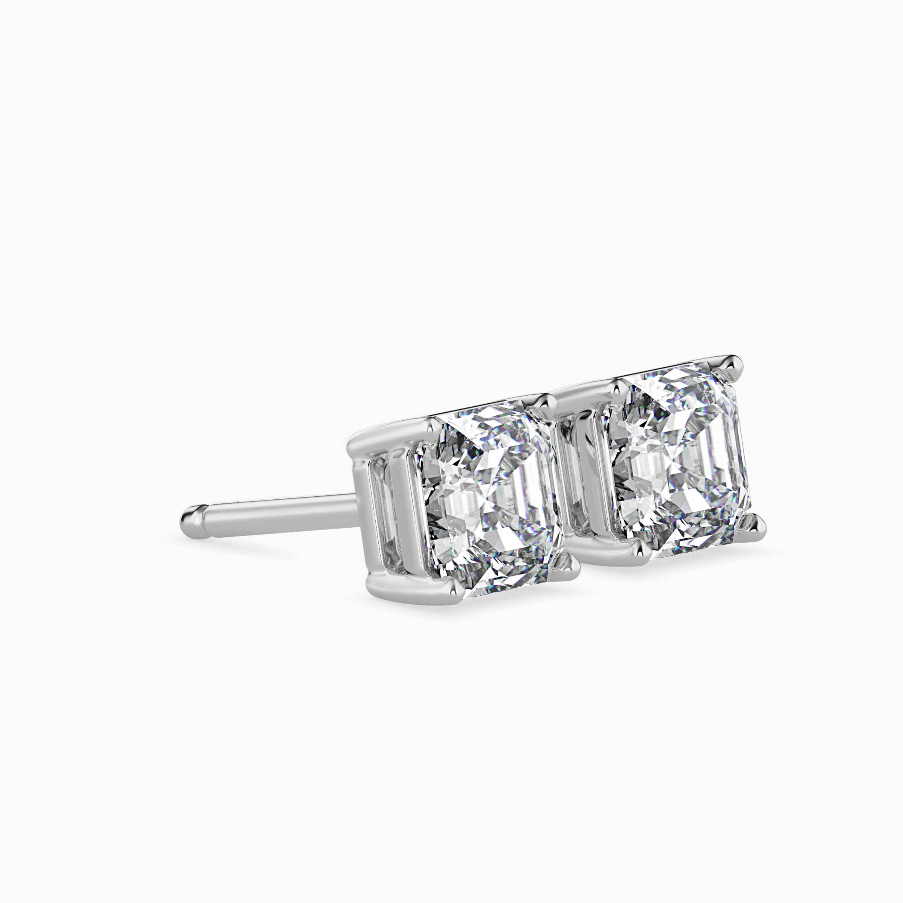 2 CT Square Solitaire Gold Earring with Lab-Grown Diamond