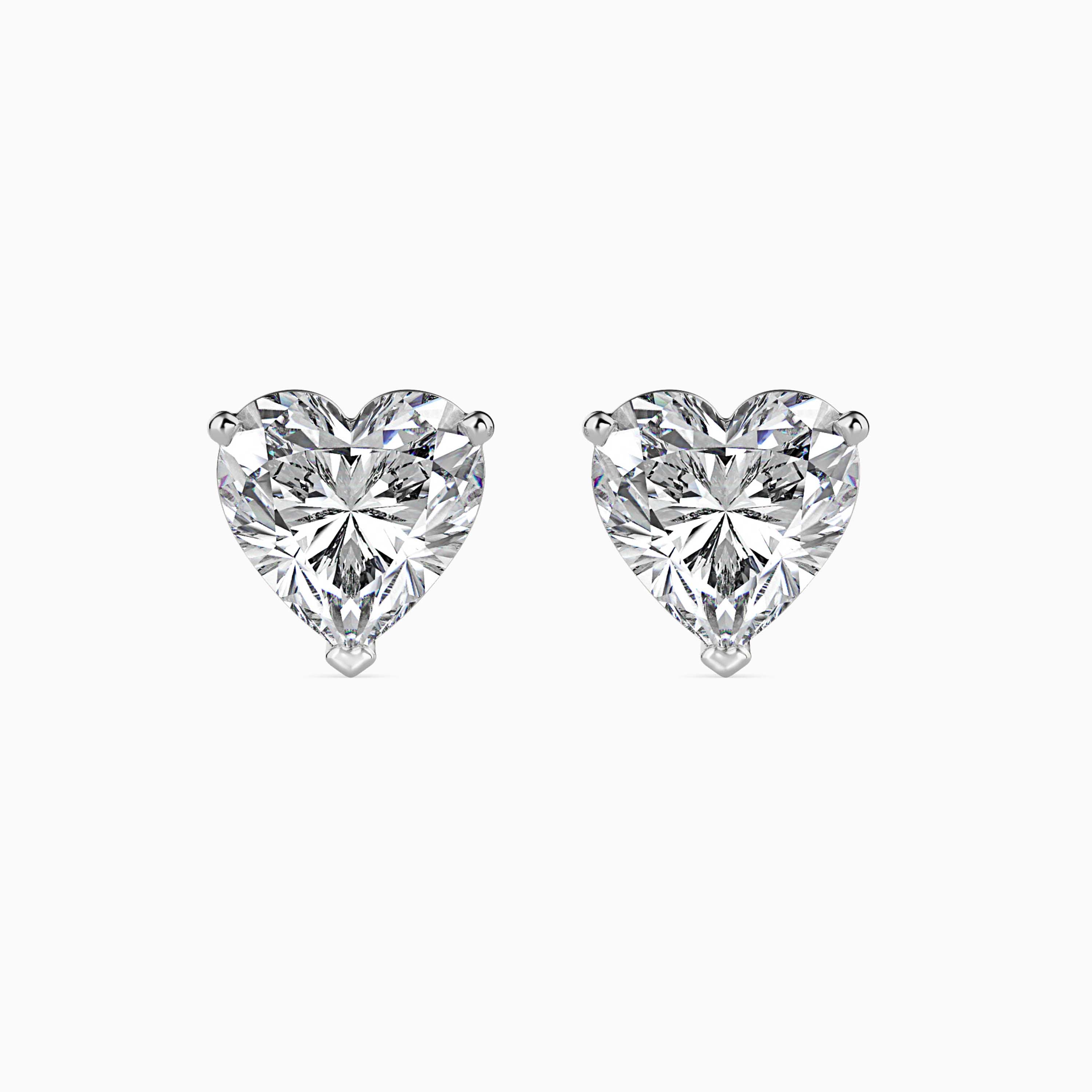 0.5 CT Heart Solitaire Gold Stud Earring