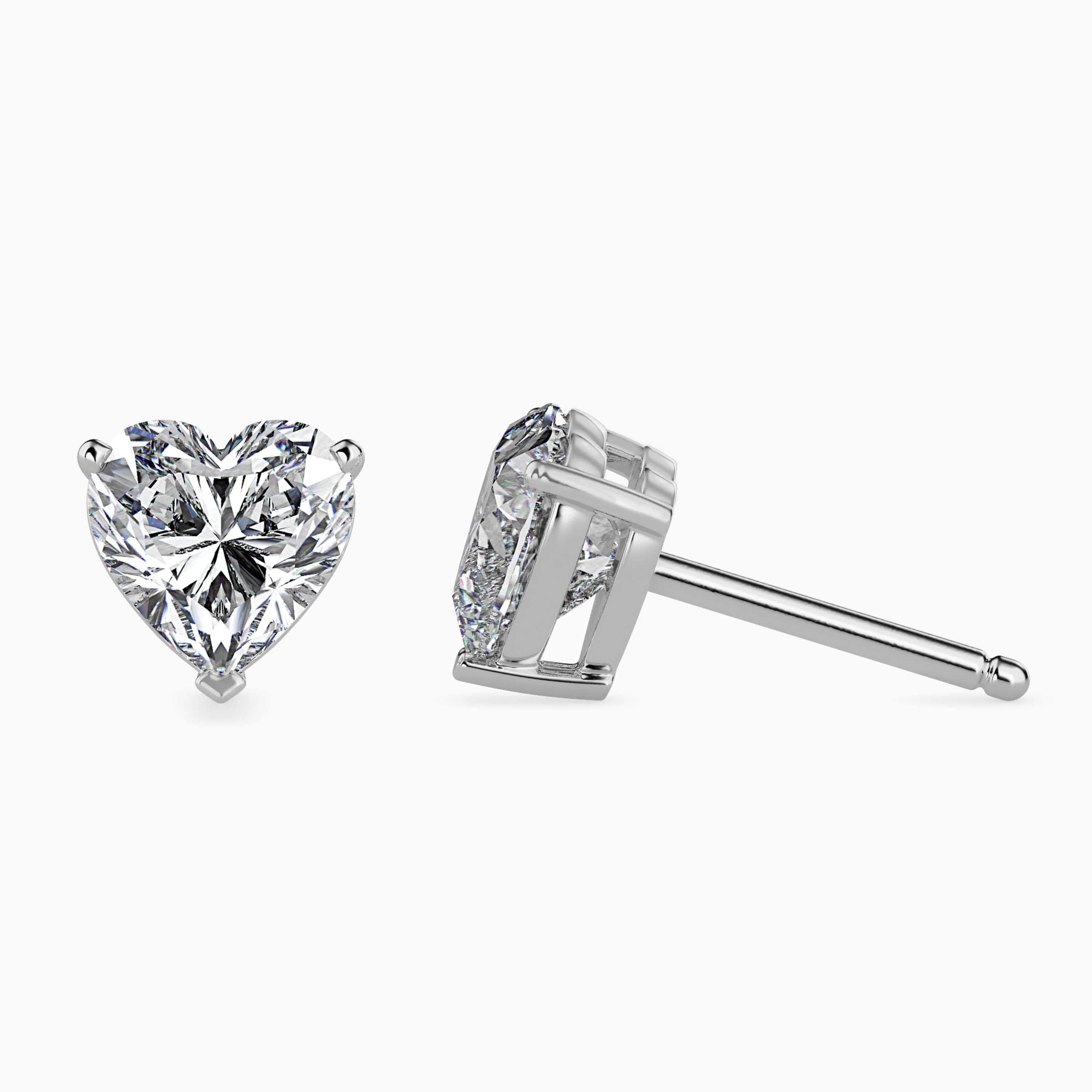 0.5 CT Heart Solitaire Gold Stud Earring