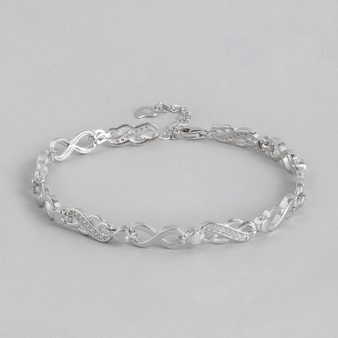 Infinite Radiance CZ-Studded Rhodium-Plated 925 Sterling Silver Bracelets