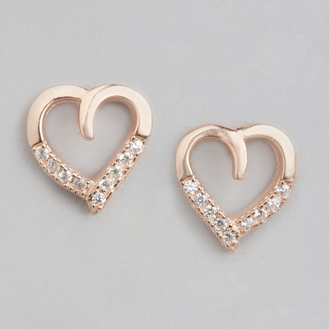 Rosy Devotion CZ Rose Gold-Plated 925 Sterling Silver Earrings