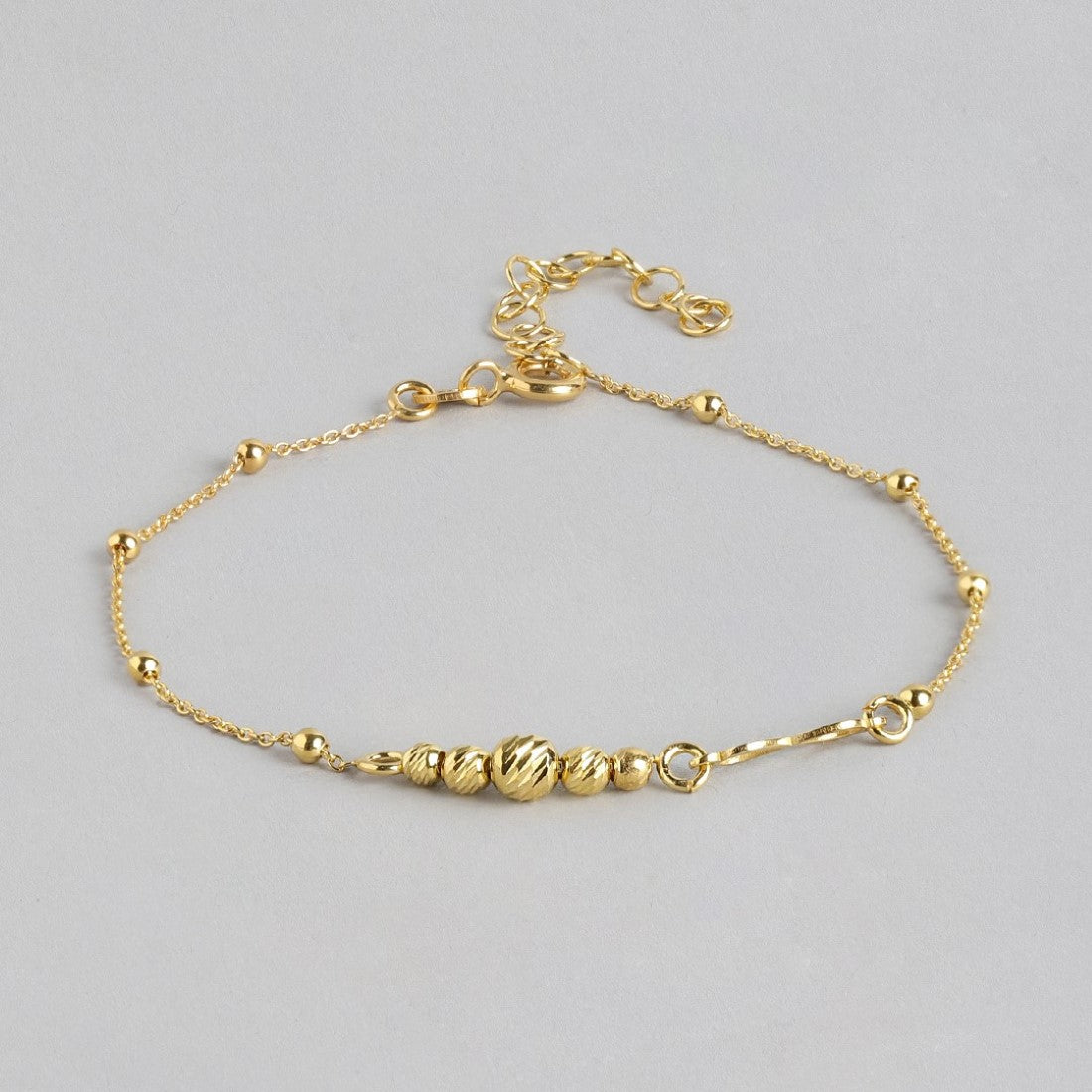 Infinity Gold Plated Beaded 925 Sterling Silver Chain Bracelet