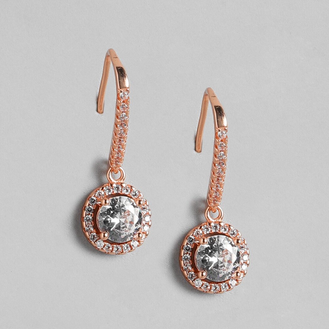 Rose Gold Radiance Love - Infinity & Solitaire Earrings Sterling Silver Combo