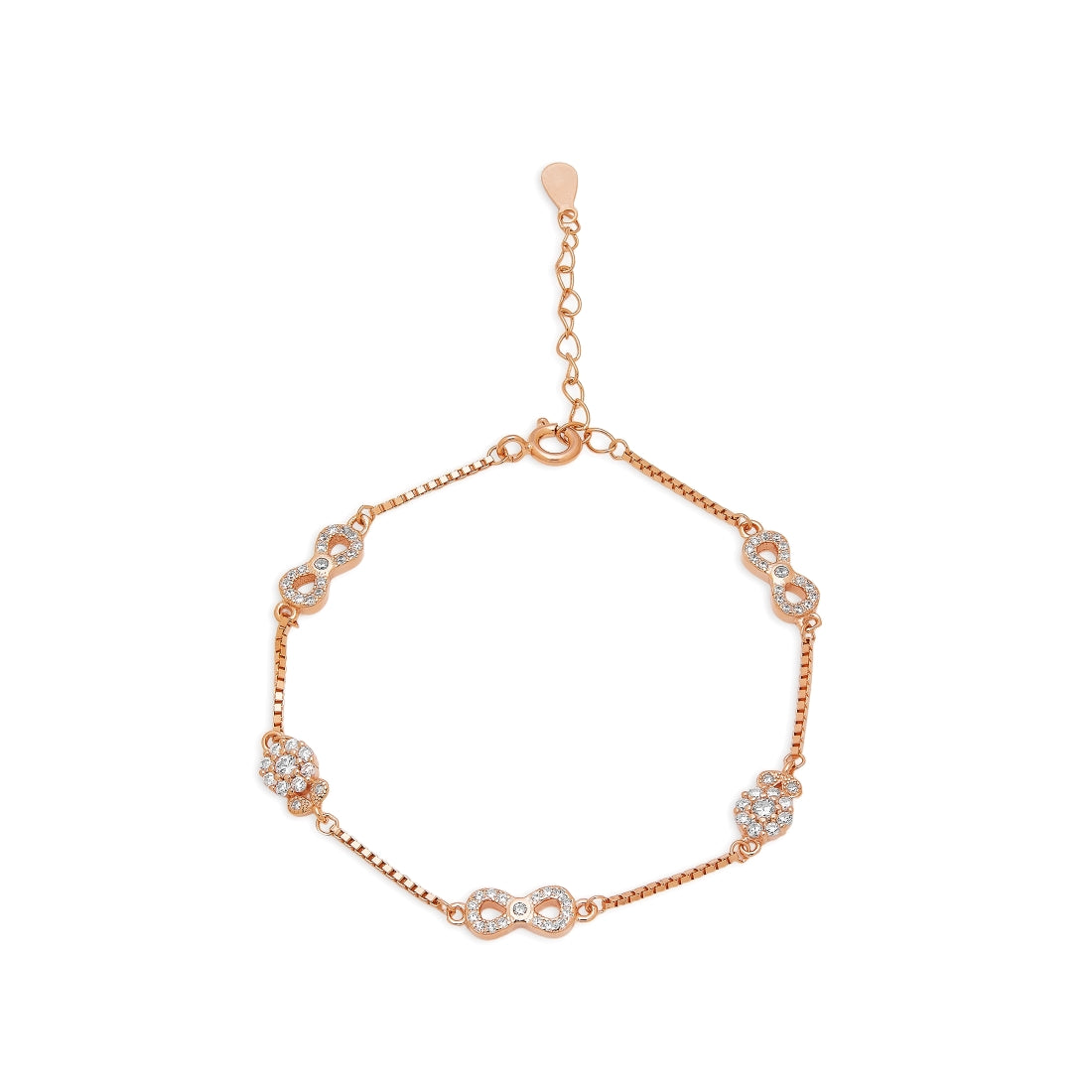 Infinite Elegance 925 Sterling Silver Rose Gold-Plated Bracelet