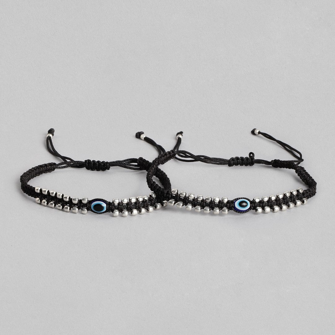 Mystic Ward Evil Eye 925 Sterling Silver Thread Anklet