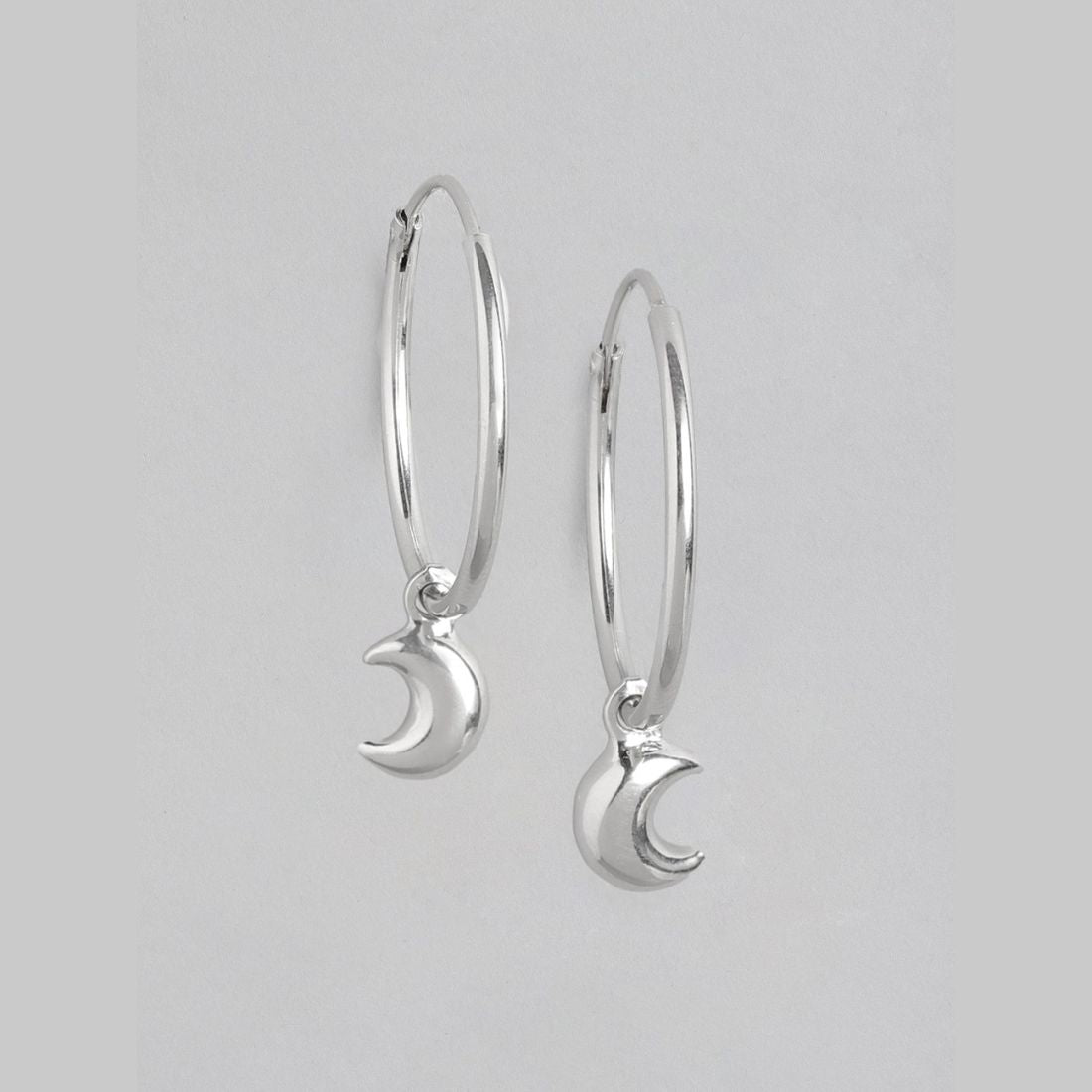 Mystic Moonbeams Rhodium-Plated 925 Sterling Silver hoops Earring – Zavya