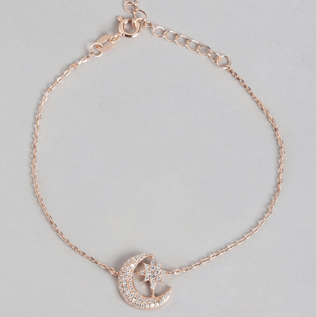 My Moon and Star 925 Silver Bracelet in Rose Gold