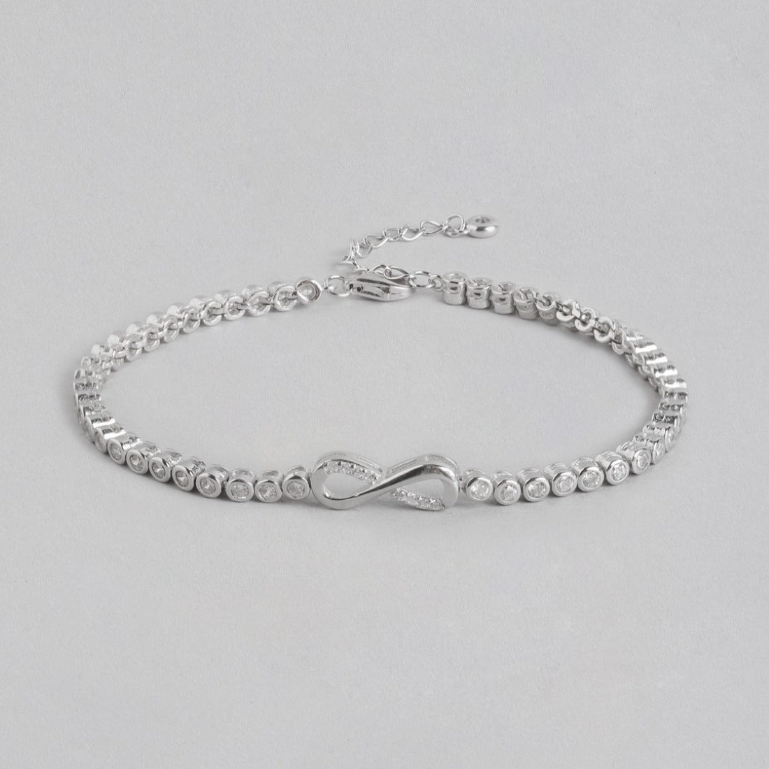 Infinite Radiance Cubic Zirconia Rhodium-Plated 925 Sterling Silver Bracelet