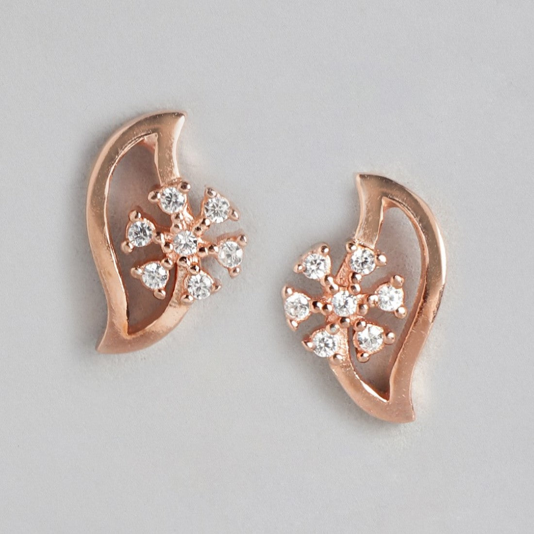 Rose Petal Radiance Rose Gold-Plated 925 Sterling Silver Earrings