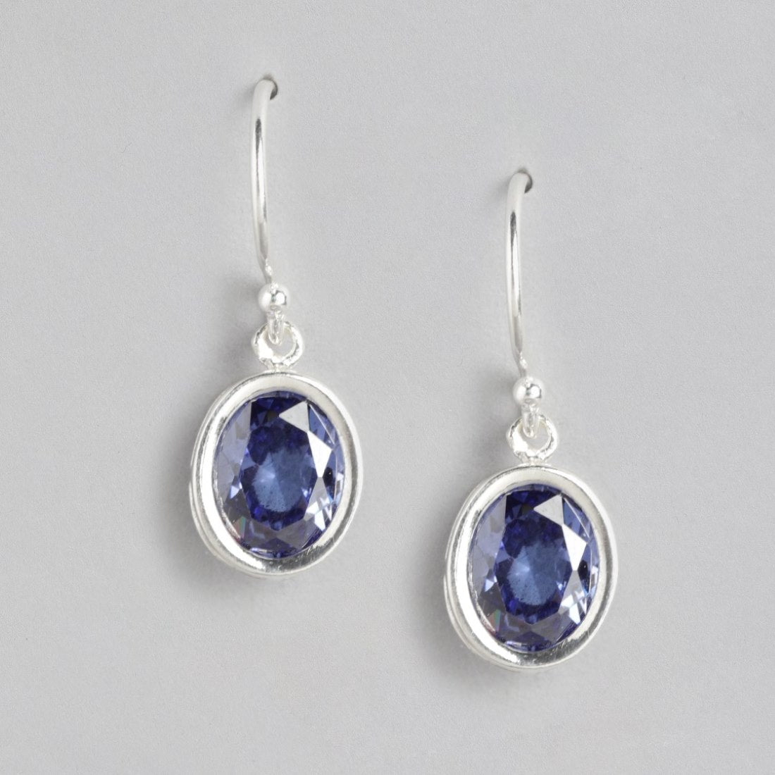 Royal Radiance Rhodium-Plated Purple CZ 925 Sterling Silver Drop Earrings