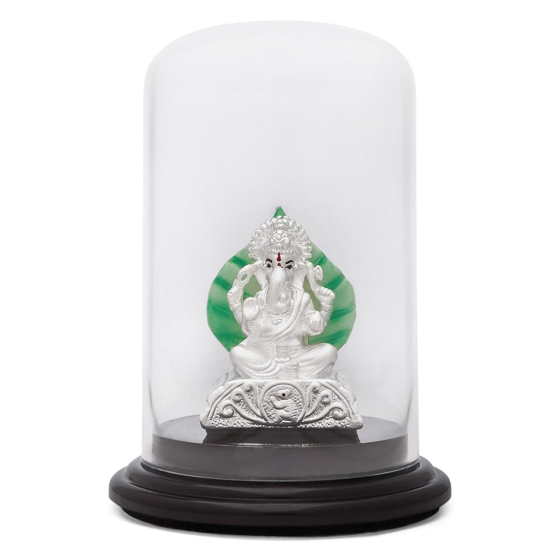 Eternal Serenity Rhodium-Plated 999 Silver Ganesh Ji Idol