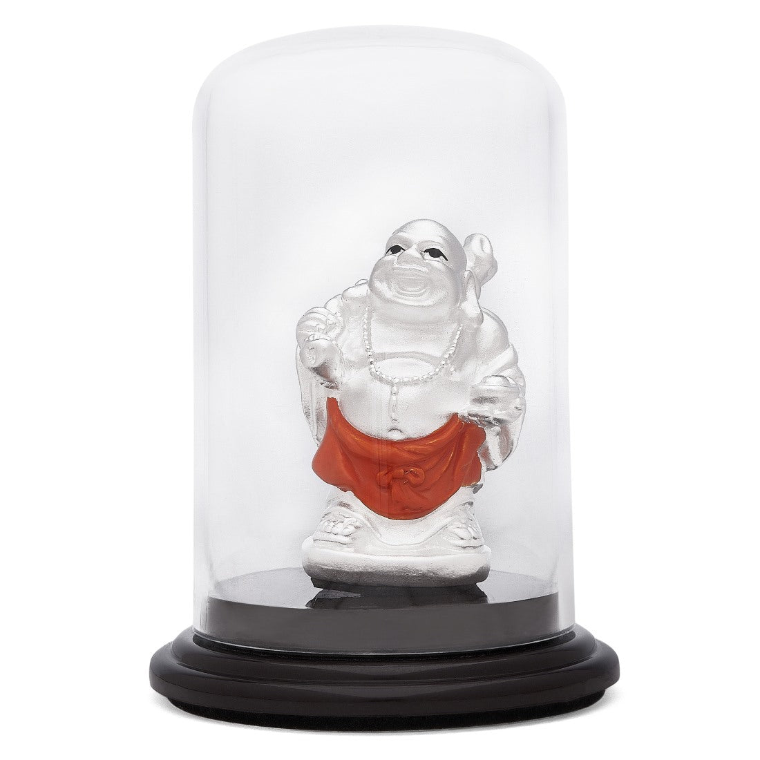 Joyful Illumination Rhodium-Plated 999 Silver Laughing Buddha Idol