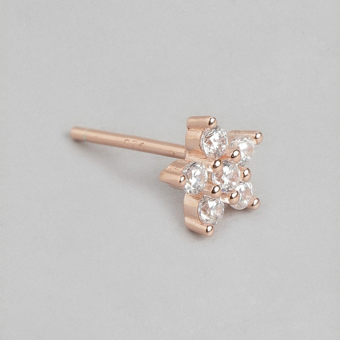 Star CZ Studded Rose Gold Plated 925 Sterling Silver Studs