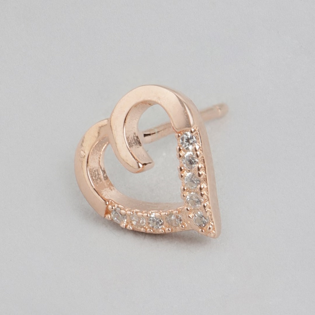 Rosy Devotion CZ Rose Gold-Plated 925 Sterling Silver Earrings