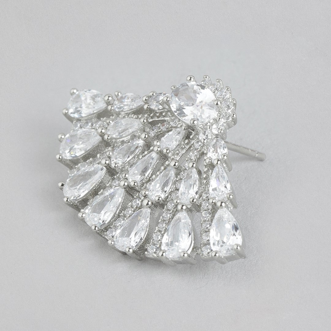 Dazzling Rhodium Brilliance Cubic Zirconia 925 Sterling Silver Earrings