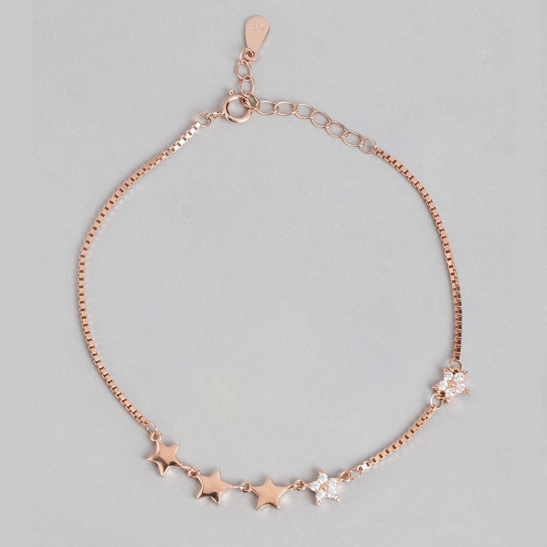 Starlight Splendor Rose Gold-Plated 925 Sterling Silver Bracelet