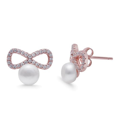 Eternal Infinity Elegance 925 Sterling Silver Rose Gold-Plated Earring