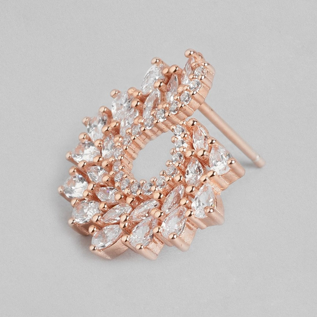 Leafy Elegance Rose Gold-Plated 925 Sterling Silver Jewelry Set