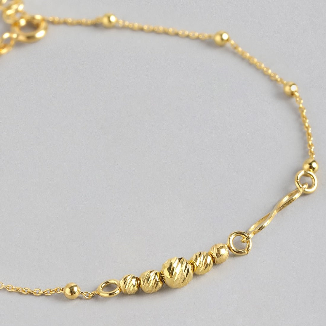 Infinity Gold Plated Beaded 925 Sterling Silver Chain Bracelet