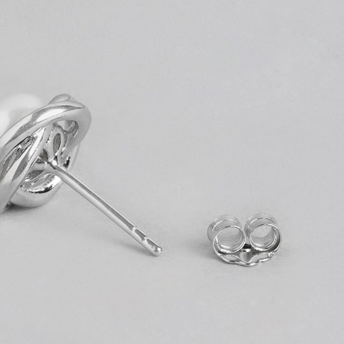 Pearlescent Grace Rhodium-Plated 925 Sterling Silver Earrings