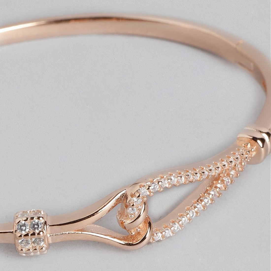 CZ Rose Gold Plated 925 Sterling Silver Kada Bracelet