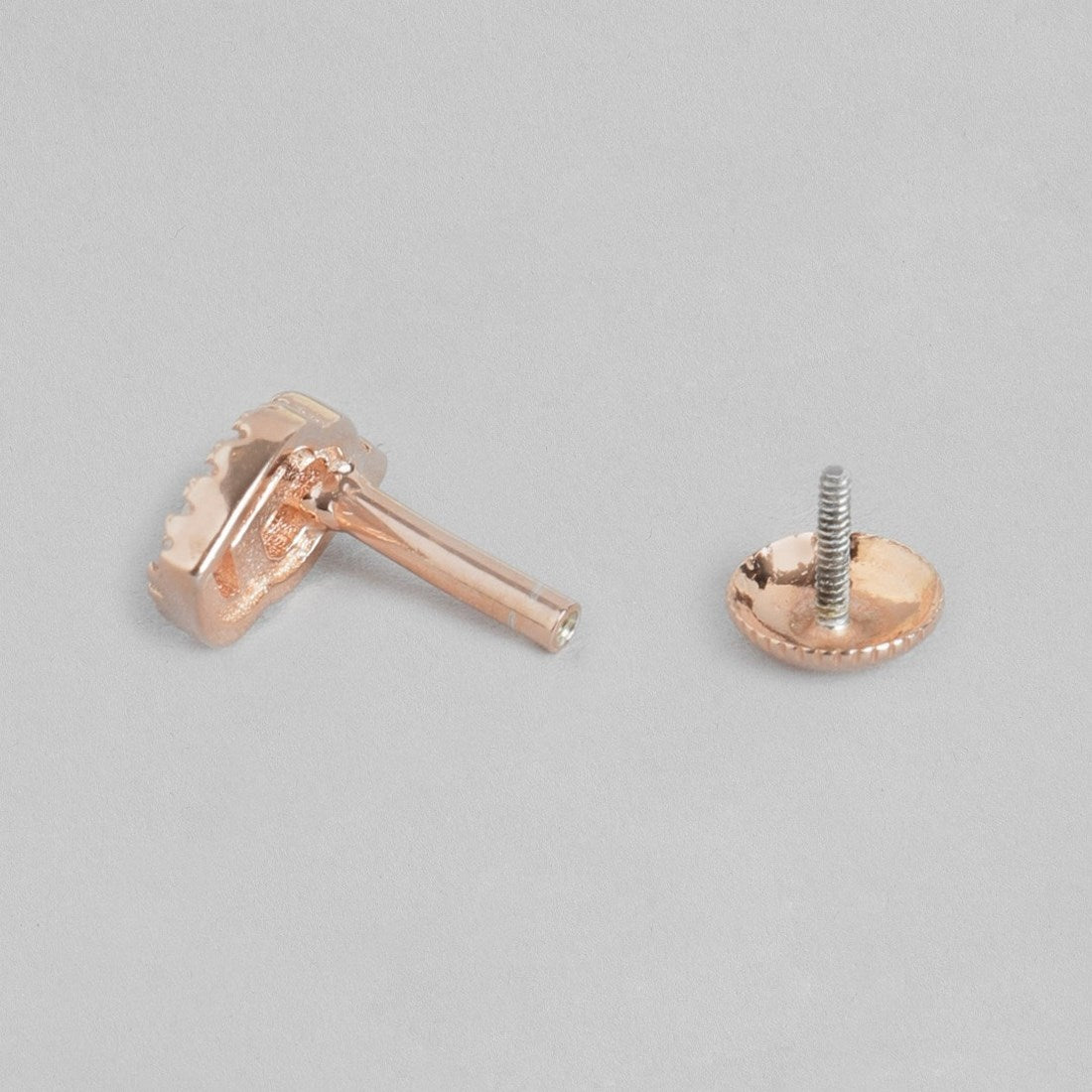 Elegant Simplicity Rose Gold-Plated CZ 925 Sterling Silver Earrings