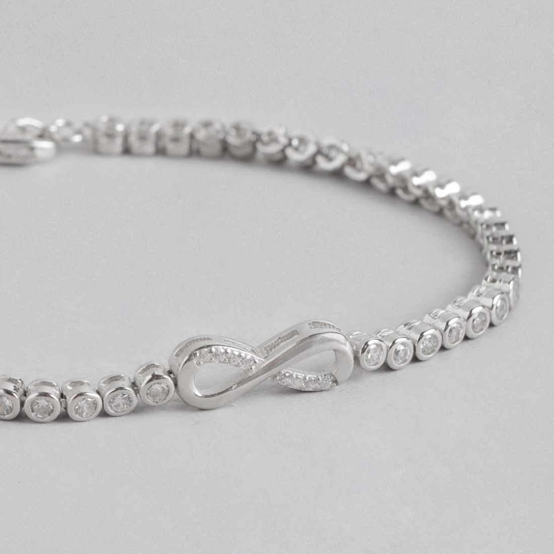 Infinite Radiance Cubic Zirconia Rhodium-Plated 925 Sterling Silver Bracelet