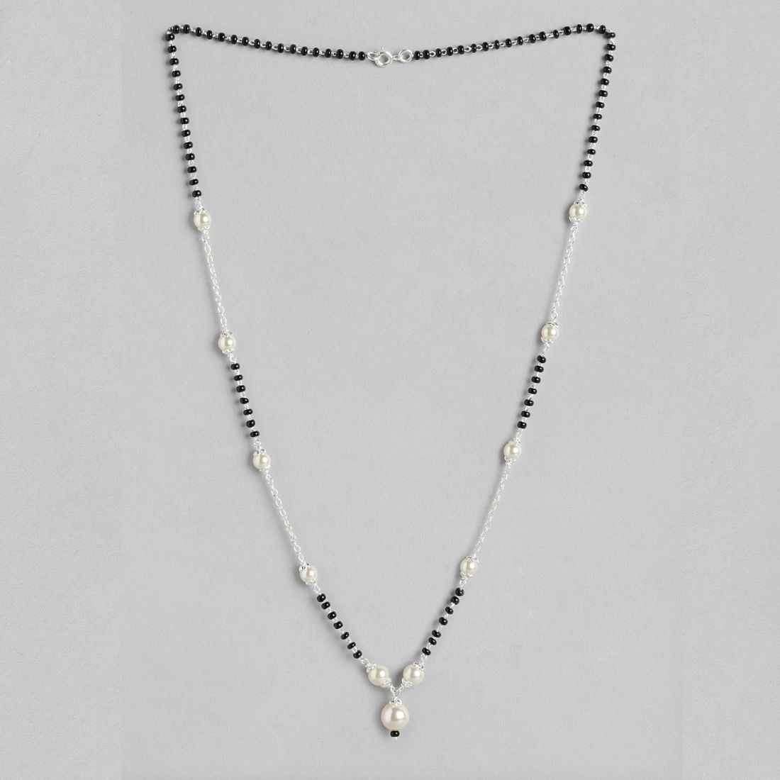 Sacred Bond Rhodium-Plated Sterling Silver Mangalsutra for Eternal Love