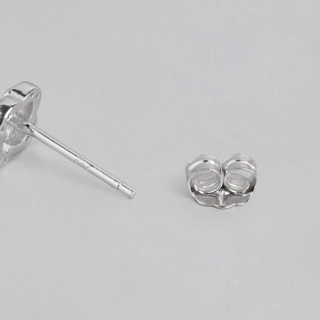 Floral Radiant Rhodium Sparkle CZ 925 Sterling Silver Earrings