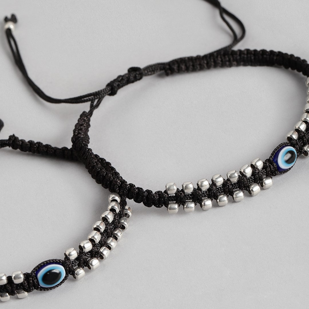 Mystic Ward Evil Eye 925 Sterling Silver Thread Anklet