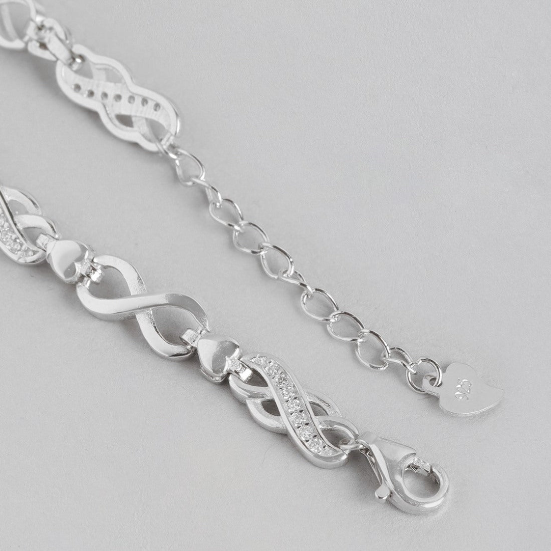 Infinite Radiance CZ-Studded Rhodium-Plated 925 Sterling Silver Bracelets