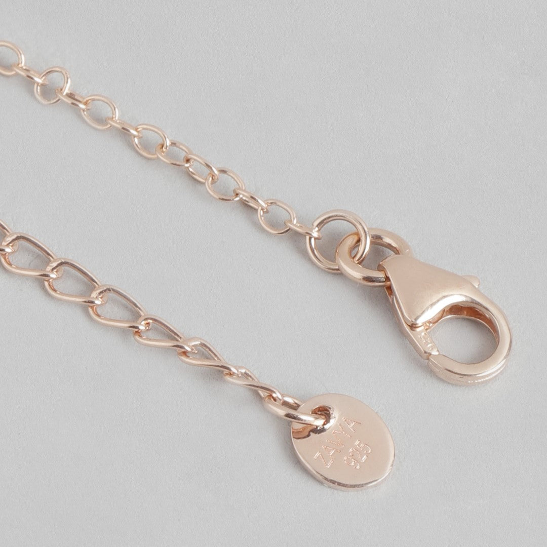 Nature's Embrace Leaf Rose Gold-Plated 925 Sterling Silver Bracelet