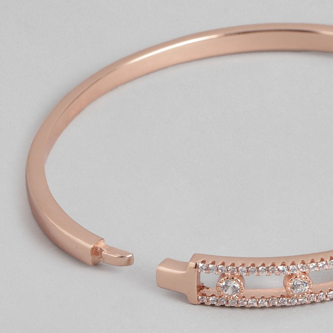 Radiant Elegance Rose Gold-Plated 925 Sterling Silver Kada Bracelet