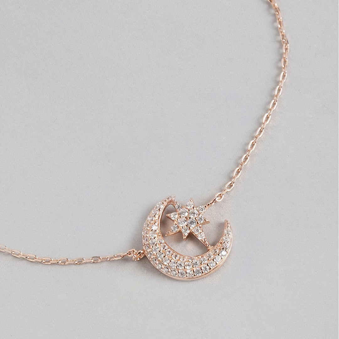 My Moon and Star 925 Silver Bracelet in Rose Gold