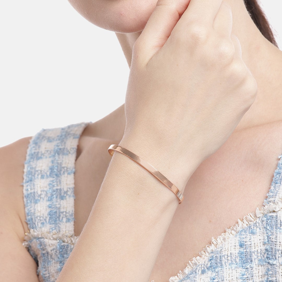 Minimal Rose Gold Bliss 925 Sterling Silver Slider Bracelet