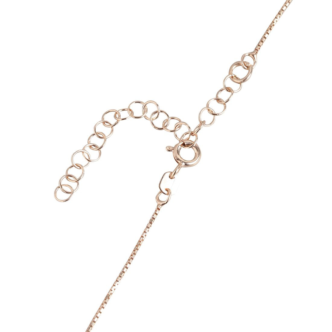 Solitaire Rose Gold Plated 925 Silver Pendant With Chain