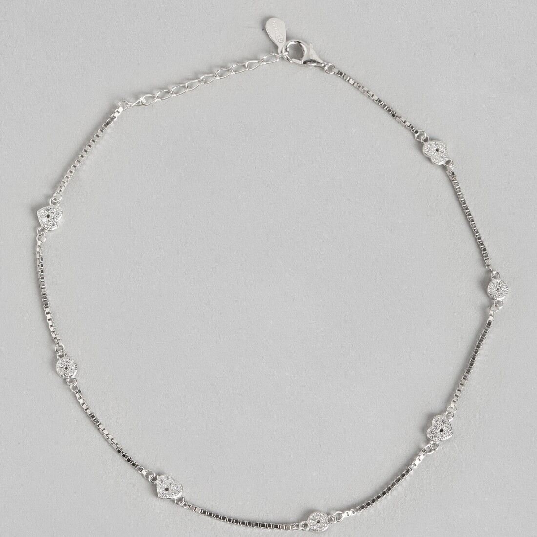 Minimal Heart Trinket 925 Silver Anklet