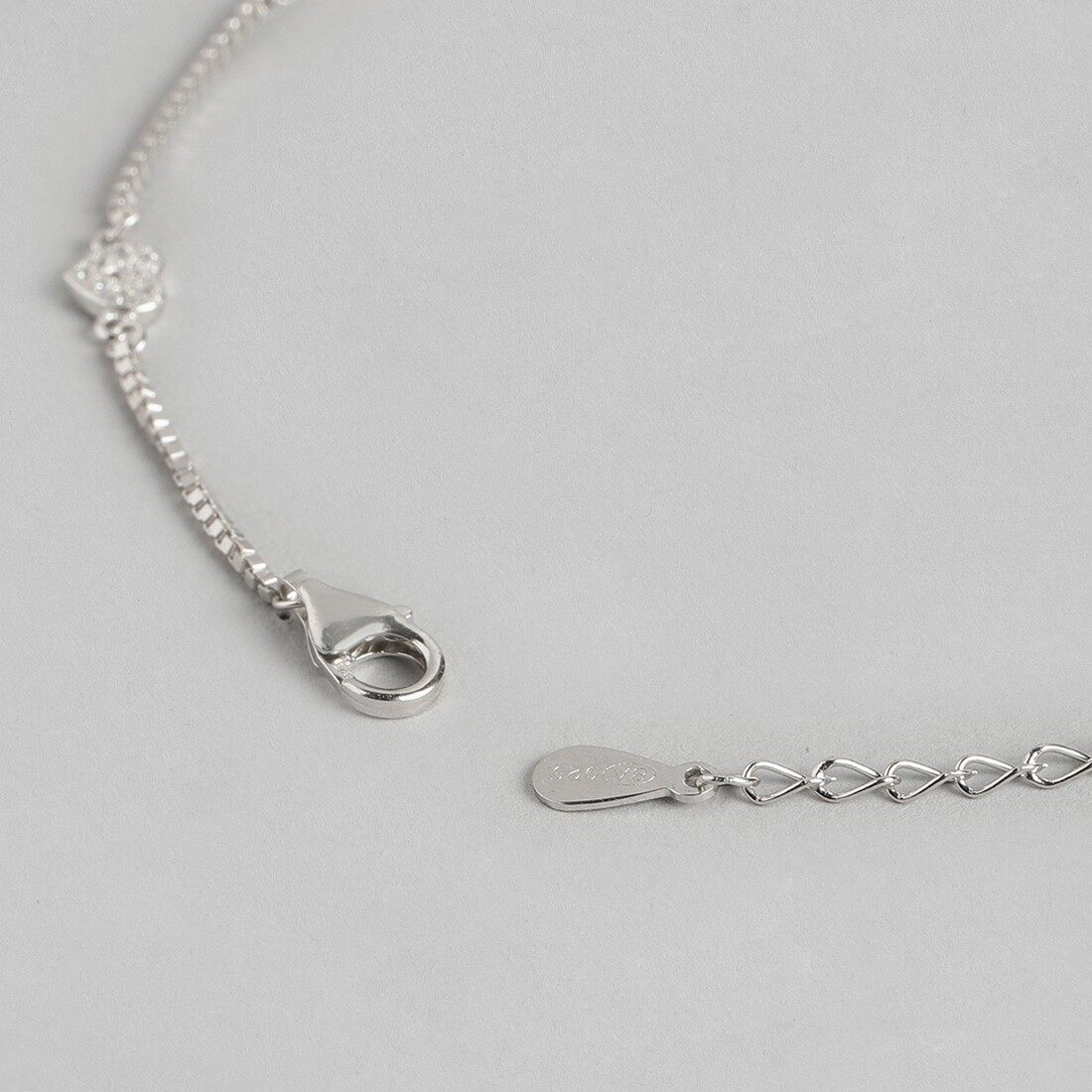 Minimal Heart Trinket 925 Silver Anklet