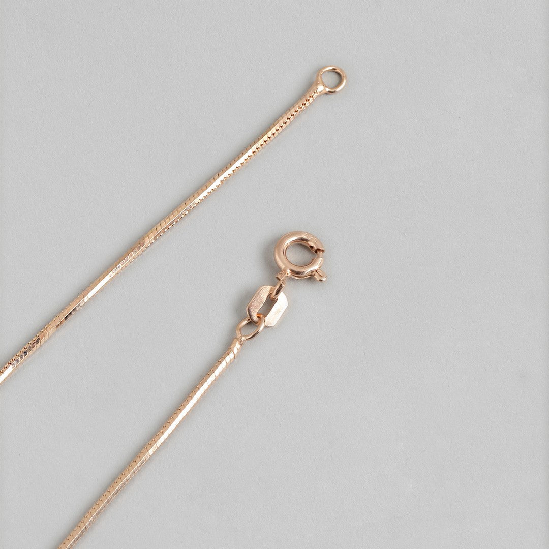 Minimal Snake Chain 925 Silver Anklet In Rose Gold